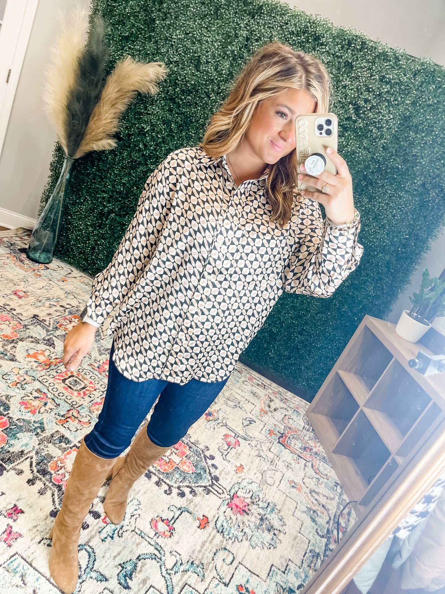 Geometric Button Down